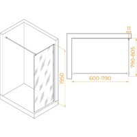 Душевая стенка RGW WA-002G 35100208-16 80 (золото/прозрачное стекло) - Превью изображения №2 — Интернет-магазин ПроЗаказ