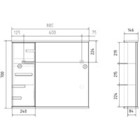  Volna Шкаф с зеркалом Joli 80 L (белый) - Превью изображения №8 — Интернет-магазин ПроЗаказ
