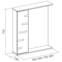  Volna Шкаф с зеркалом Joli 80 L (белый) - Превью изображения №7 — Интернет-магазин ПроЗаказ