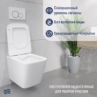 Унитаз подвесной Lauter Square 214903 + GROHE Rapid SL 38721001 + GROHE 37131000 (овальная, хром) - Превью изображения №5 — Интернет-магазин ПроЗаказ