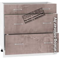 Шкаф напольный Кортекс-мебель Корнелия Лира НШ80р3ш без столешницы (белый) - Превью изображения №2 — Интернет-магазин ПроЗаказ