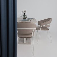 Стул с подлокотниками Алвест AV 433 (светло-коричневый бархат H-61/белый) - Превью изображения №3 — Интернет-магазин ПроЗаказ