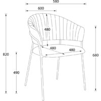 Стул с подлокотниками Алвест AV 433 (светло-коричневый бархат H-61/белый) - Превью изображения №16 — Интернет-магазин ПроЗаказ