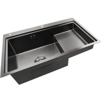 Кухонная мойка Stellar S7550NB-TU-L (нано черный, с доской) - Превью изображения №3 — Интернет-магазин ПроЗаказ