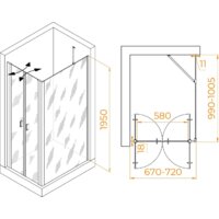 Душевой уголок RGW PA-144B (PA-104B+Z-050-2B+O-204B) 060814470-14 70x100 (черный/прозрачное стекло) - Превью изображения №2 — Интернет-магазин ПроЗаказ