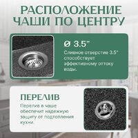 Кухонная мойка Saniteco Terra (графит) - Превью изображения №2 — Интернет-магазин ПроЗаказ