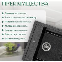 Кухонная мойка Saniteco Terra (графит) - Превью изображения №4 — Интернет-магазин ПроЗаказ