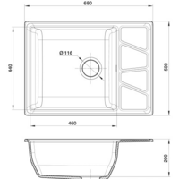 Кухонная мойка GranFest GF-V-680L (иней) - Превью изображения №4 — Интернет-магазин ПроЗаказ
