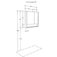  Акватон Шкаф с зеркалом Сканди 90 1A252302SDZ90 (белый/дуб рустикальный) - Превью изображения №2 — Интернет-магазин ПроЗаказ