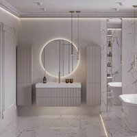  Belux Шкаф-пенал для ванной Сиртаки ПН 40 (180, светлый миндаль матовый) - Превью изображения №3 — Интернет-магазин ПроЗаказ