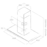 Кухонная вытяжка Elica Galaxy Island WHIX/A/90X45 PRF0019192B - Превью изображения №3 — Интернет-магазин ПроЗаказ
