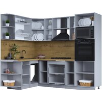 Готовая кухня Интерлиния Тренд 1.68x2.4 ВТ левая (океан/океан/дуб бунратти) - Превью изображения №2 — Интернет-магазин ПроЗаказ