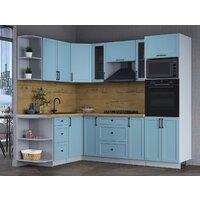 Готовая кухня Интерлиния Тренд 1.68x2.4 ВТ левая (океан/океан/дуб бунратти) - Превью изображения №4 — Интернет-магазин ПроЗаказ