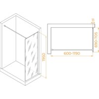 Душевая стенка RGW WA-002G 35100207-16 70 (золото/прозрачное стекло) - Превью изображения №2 — Интернет-магазин ПроЗаказ