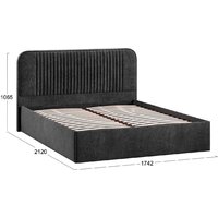 Кровать Трия Тиффани Тип 1 c ПМ и заглушиной 160x200 (микровелюр Wellmart Graphite) - Превью изображения №4 — Интернет-магазин ПроЗаказ