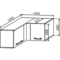 Шкаф навесной ДСВ Тренто ГПГУ 1000 (серый/серый) - Превью изображения №2 — Интернет-магазин ПроЗаказ
