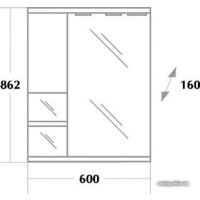  Onika Шкаф с зеркалом Элита 60.02 правый (оливковый) [206022] - Превью изображения №2 — Интернет-магазин ПроЗаказ