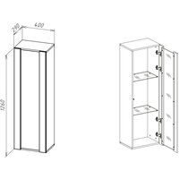 Шкаф-витрина НК-Мебель Point тип-21 71775200 (серый графит) - Превью изображения №3 — Интернет-магазин ПроЗаказ