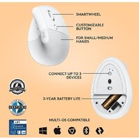 Вертикальная мышь Logitech Lift (белый) - Превью изображения №6 — Интернет-магазин ПроЗаказ