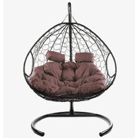 Подвесное кресло M-Group Для двоих 11450205 (коричневый ротанг/коричневая подушка) - Превью изображения №2 — Интернет-магазин ПроЗаказ