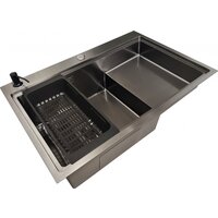 Кухонная мойка Stellar S6550NB-TU-L (нано черный, с доской) - Превью изображения №4 — Интернет-магазин ПроЗаказ