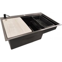 Кухонная мойка Stellar S6550NB-TU-L (нано черный, с доской) - Превью изображения №2 — Интернет-магазин ПроЗаказ