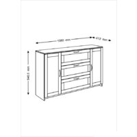 Комод Mio Tesoro Сириус 2 двери и 3 ящика 156x95 2.02.03.290.1 (белый) - Превью изображения №5 — Интернет-магазин ПроЗаказ