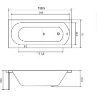 Ванна Lauter Haven 160 21202006 (с ножками, серым подголовн., белыми лиц. и торц. экранами) - Превью изображения №27 — Интернет-магазин ПроЗаказ