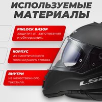 Мотошлем LS2 FF800 Storm II Solid (XXL, матовый черный) - Превью изображения №2 — Интернет-магазин ПроЗаказ
