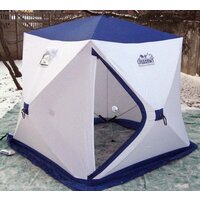 Палатка для зимней рыбалки Следопыт КУБ 3 Эконом (белый/синий) - Превью изображения №2 — Интернет-магазин ПроЗаказ