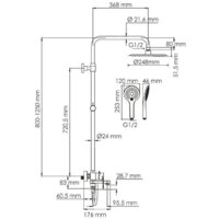 Душевая система  Wasserkraft A185.257.155.WM - Превью изображения №3 — Интернет-магазин ПроЗаказ