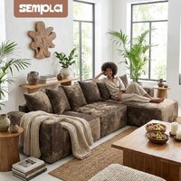 Угловой диван Sempla Монреаль 4 (тиффани коричневый/мора бежевый) - Превью изображения №5 — Интернет-магазин ПроЗаказ