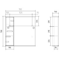  Volna Шкаф с зеркалом Joli 70 L (белый) - Превью изображения №7 — Интернет-магазин ПроЗаказ