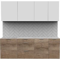 Интермебель Микс Топ-6 2.1м без столешницы (белый премиум/дуб каньон)