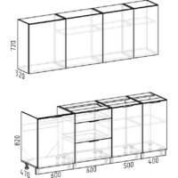 Готовая кухня Интермебель Микс Топ-6 2.1м без столешницы (белый премиум/дуб каньон) - Превью изображения №6 — Интернет-магазин ПроЗаказ