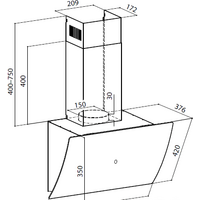 Кухонная вытяжка LEX Plaza GS 900 (белый) - Превью изображения №2 — Интернет-магазин ПроЗаказ
