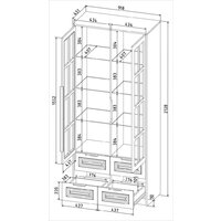 Шкаф-витрина Интерлиния Концепт КТ-ШВ2 Деко (дуб золотой/дуб королевский) - Превью изображения №5 — Интернет-магазин ПроЗаказ