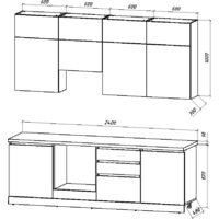 Готовая кухня ВерсоМебель Эко Премиум 2.4 (белый фасадный/ст. дуб вотан) - Превью изображения №8 — Интернет-магазин ПроЗаказ