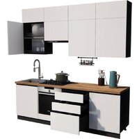 Готовая кухня ВерсоМебель Эко Премиум 2.4 (белый фасадный/ст. дуб вотан) - Превью изображения №2 — Интернет-магазин ПроЗаказ