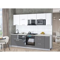 Готовая кухня Интерлиния Мила Gloss 2.6-ПМ2 (серый/белый/опал светлый) - Превью изображения №2 — Интернет-магазин ПроЗаказ
