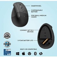 Вертикальная мышь Logitech Lift (графит) - Превью изображения №6 — Интернет-магазин ПроЗаказ