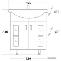  Onika Тумба под умывальник Кристалл 65.18 (белый) [106513] - Превью изображения №4 — Интернет-магазин ПроЗаказ