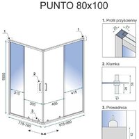 Душевой уголок Rea Punto 100x80 (черный/прозрачное стекло) - Превью изображения №7 — Интернет-магазин ПроЗаказ