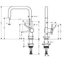 Смеситель Hansgrohe Talis M54 72806000 - Превью изображения №3 — Интернет-магазин ПроЗаказ