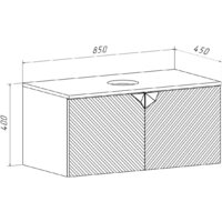  Runo Тумба под умывальник Runo Андорра 85 (подвесная, кашемир серый/дуб какао) - Превью изображения №4 — Интернет-магазин ПроЗаказ