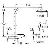 Душевая система  Grohe Rainshower System SmartControl 360 DUO 26250000 - Превью изображения №2 — Интернет-магазин ПроЗаказ