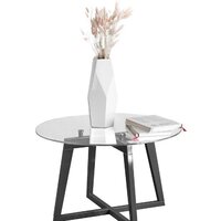 Мебелик Рилле 445 (серый графит/стекло прозрачное круг)