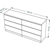 Комод Mio Tesoro Варма 6D (серый) - Превью изображения №6 — Интернет-магазин ПроЗаказ
