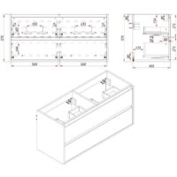  ЗОВ Тумба с умывальником Парма 120 P120LWP0MWHMC1A-OL120 (белый/белый галифакс) - Превью изображения №4 — Интернет-магазин ПроЗаказ