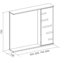  Volna Шкаф с зеркалом Joli 60 R (белый) - Превью изображения №10 — Интернет-магазин ПроЗаказ